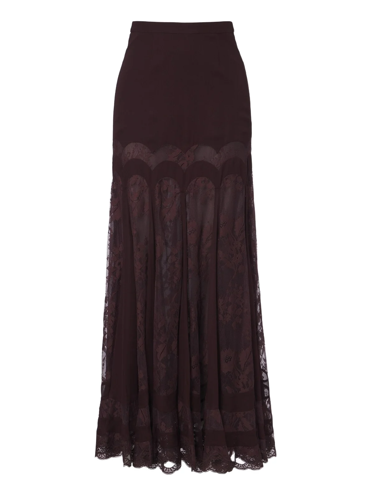 Valiant lace and silk maxi skirt
