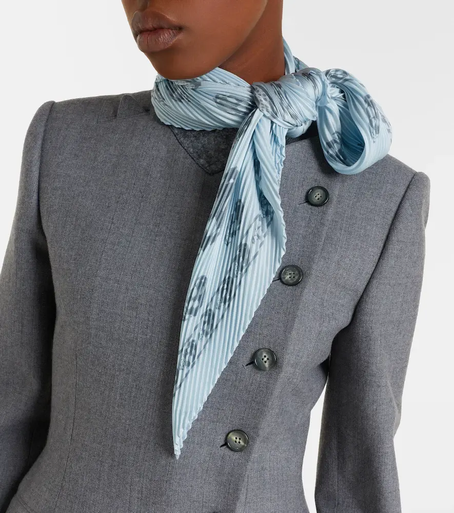 Alexander McQueen Skull pleated silk scarf | Thumbnail 5