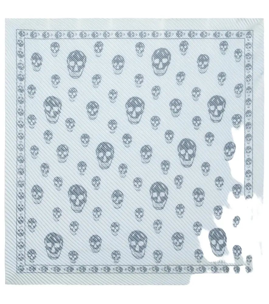 Skull pleated silk scarf Skull pleated silk scarf