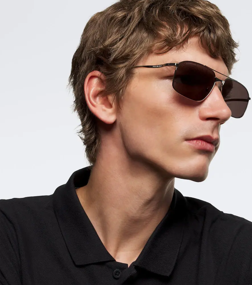 Balenciaga Logo navigator sunglasses | Thumbnail 2 Balenciaga Logo navigator sunglasses | Thumbnail 2