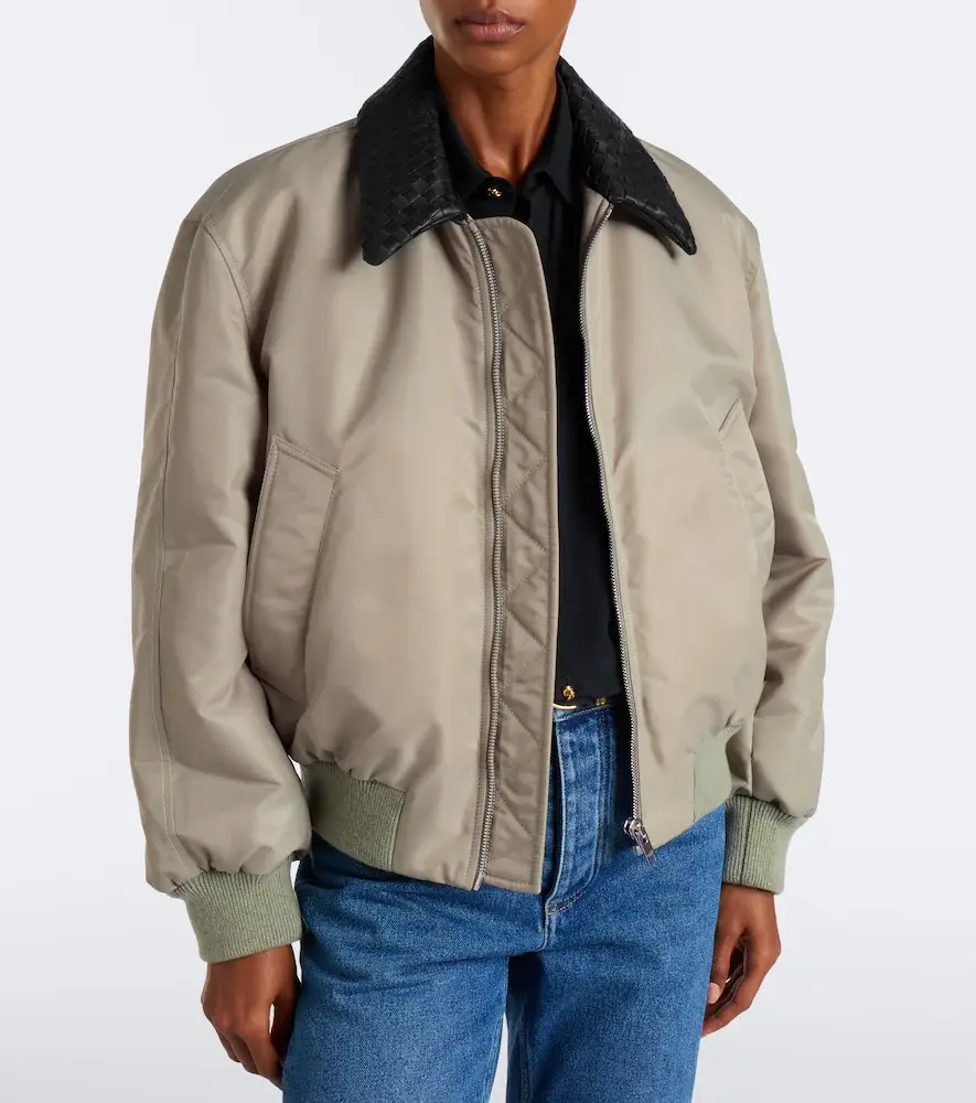 Bottega Veneta Leather-trimmed bomber jacket | Thumbnail 2 Bottega Veneta Leather-trimmed bomber jacket | Thumbnail 2