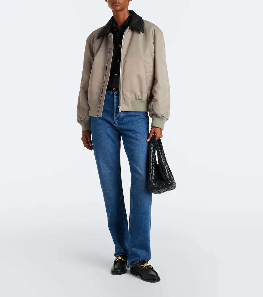 Bottega Veneta Leather-trimmed bomber jacket | Thumbnail 3 Bottega Veneta Leather-trimmed bomber jacket | Thumbnail 3