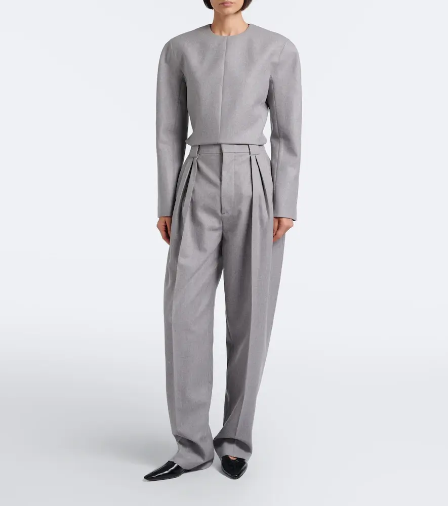 Bottega Veneta Pleated wool flannel tapered pants | Thumbnail 3 Bottega Veneta Pleated wool flannel tapered pants | Thumbnail 3