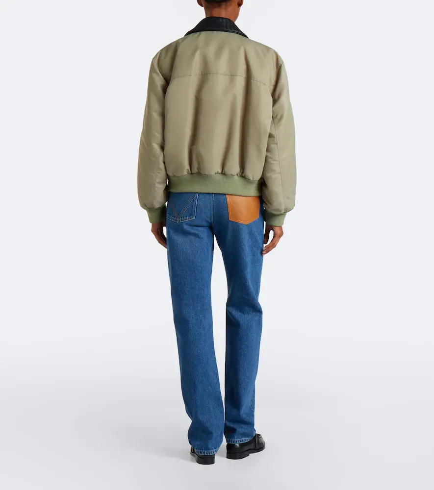 Bottega Veneta Intrecciato leather-trimmed slim jeans | Thumbnail 3 Bottega Veneta Intrecciato leather-trimmed slim jeans | Thumbnail 3