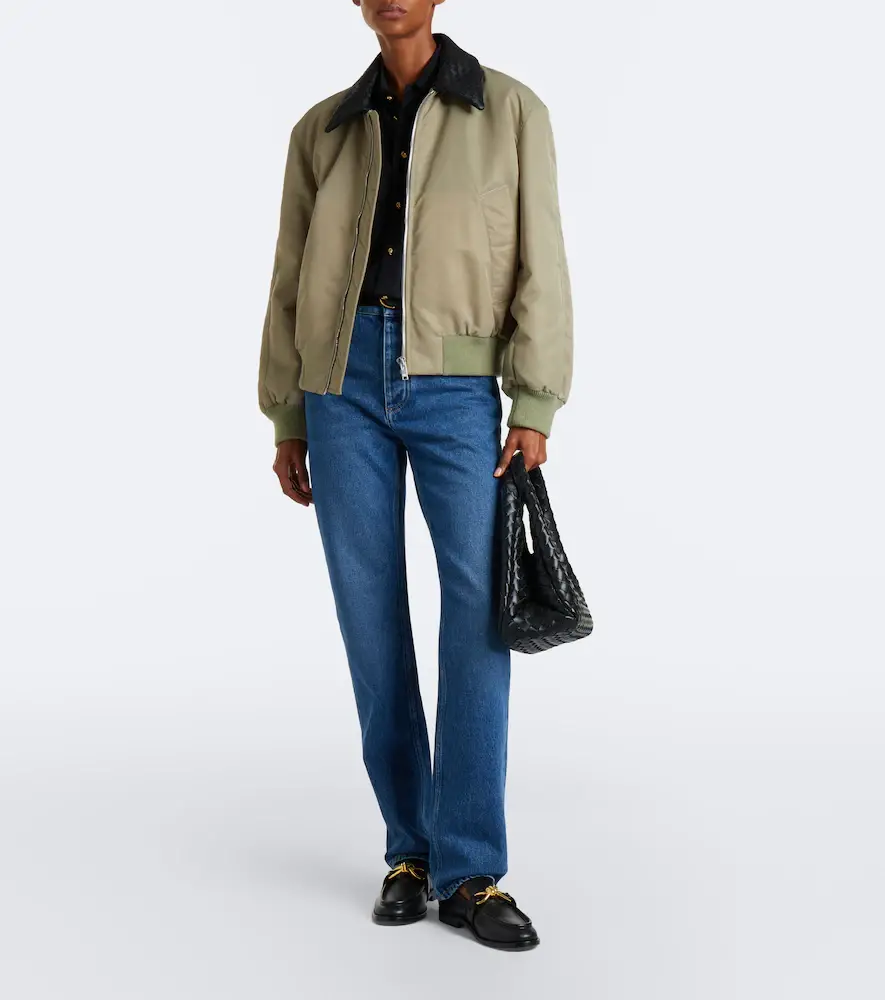 Bottega Veneta Intrecciato leather-trimmed slim jeans | Thumbnail 4 Bottega Veneta Intrecciato leather-trimmed slim jeans | Thumbnail 4