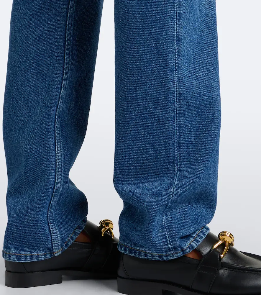 Bottega Veneta Intrecciato leather-trimmed slim jeans | Thumbnail 5 Bottega Veneta Intrecciato leather-trimmed slim jeans | Thumbnail 5