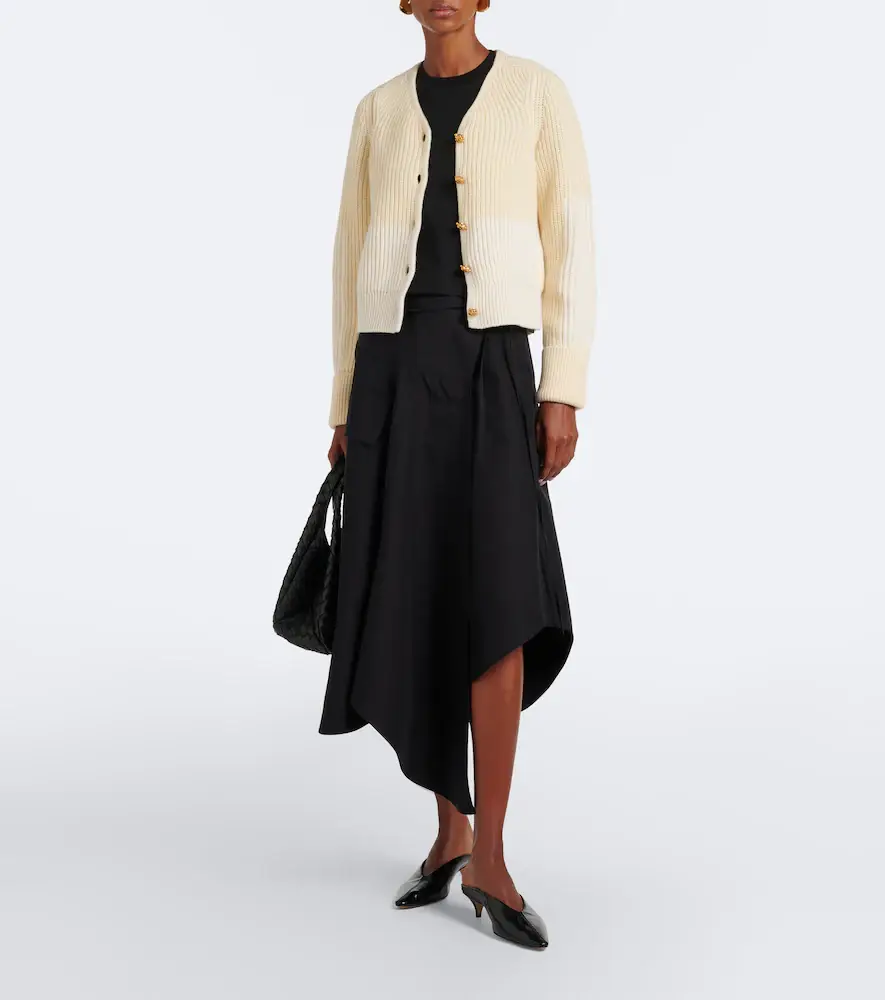 Bottega Veneta Ribbed-knit wool and cashmere cardigan | Thumbnail 2 Bottega Veneta Ribbed-knit wool and cashmere cardigan | Thumbnail 2