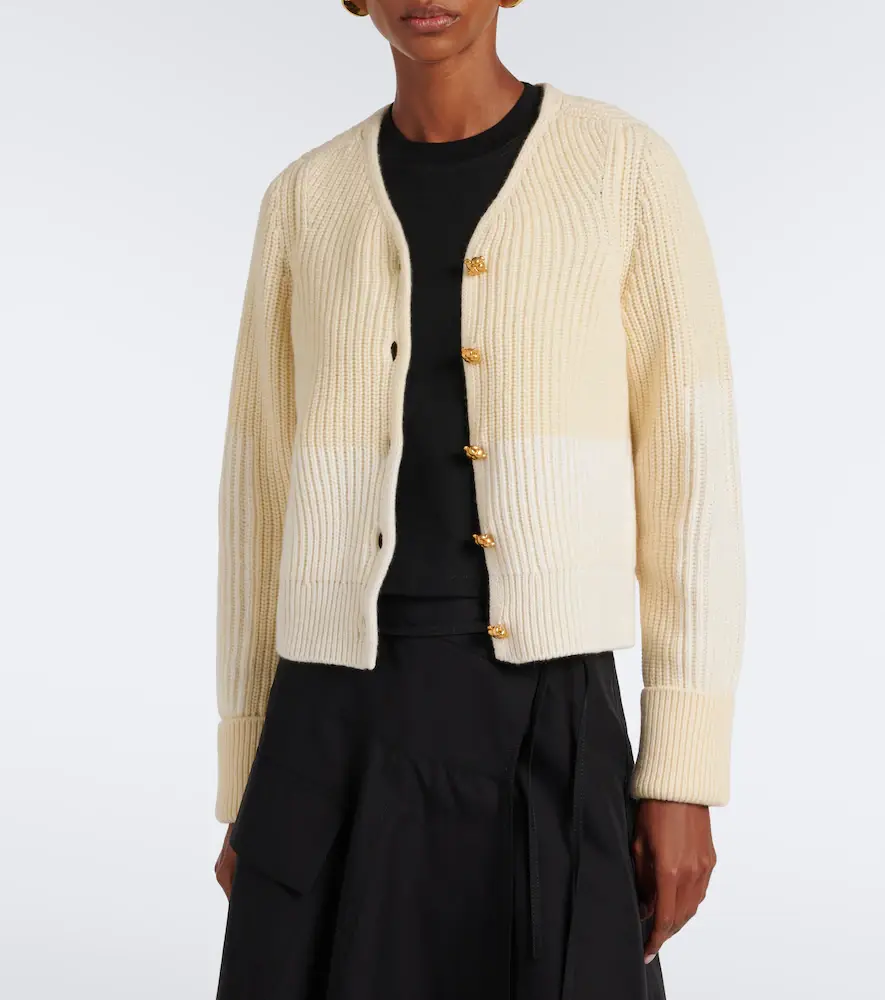 Bottega Veneta Ribbed-knit wool and cashmere cardigan | Thumbnail 6 Bottega Veneta Ribbed-knit wool and cashmere cardigan | Thumbnail 6