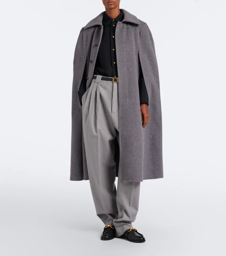 Bottega Veneta Intrecciato wool and cashmere cape | Thumbnail 2