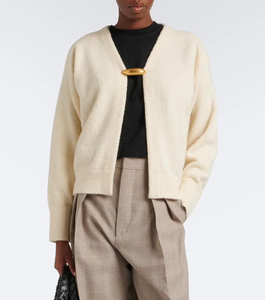 Bottega Veneta Embellished cashmere, wool, and silk cardigan | Thumbnail 3
