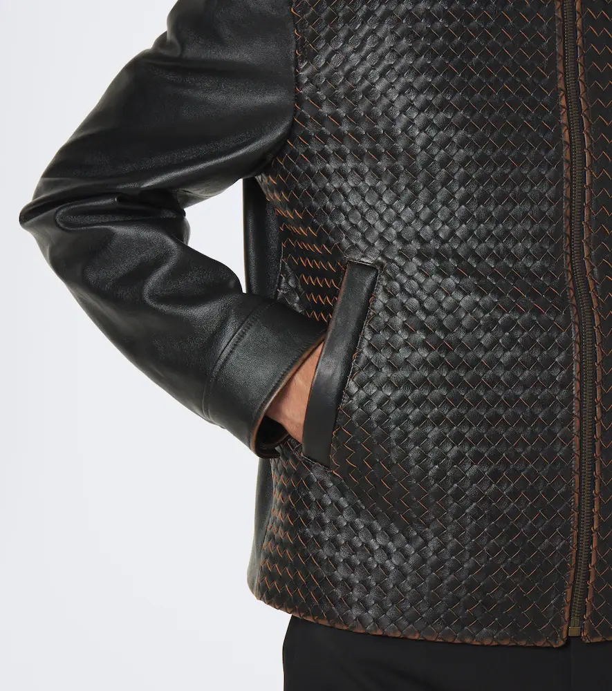 Bottega Veneta Intrecciato leather jacket | Thumbnail 2 Bottega Veneta Intrecciato leather jacket | Thumbnail 2