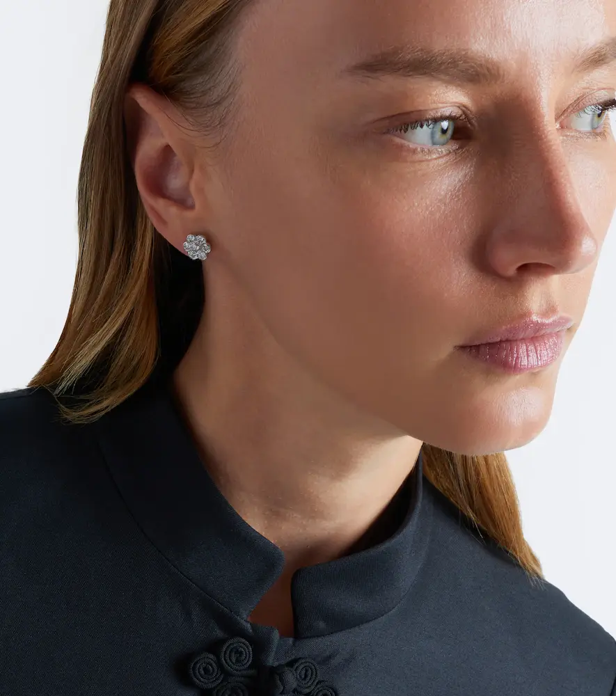 Anita Ko Flora 18kt white gold earrings with diamonds | Thumbnail 3 Anita Ko Flora 18kt white gold earrings with diamonds | Thumbnail 3