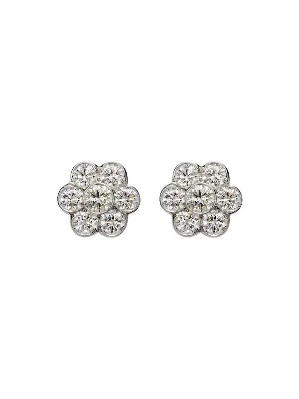 Flora 18kt white gold earrings with diamonds Flora 18kt white gold earrings with diamonds