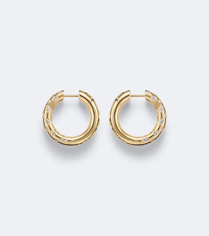 Anita Ko Cosmo 18kt gold hoop earrings with diamonds | Thumbnail 2