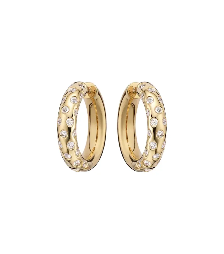 Anita Ko Cosmo 18kt gold hoop earrings with diamonds
