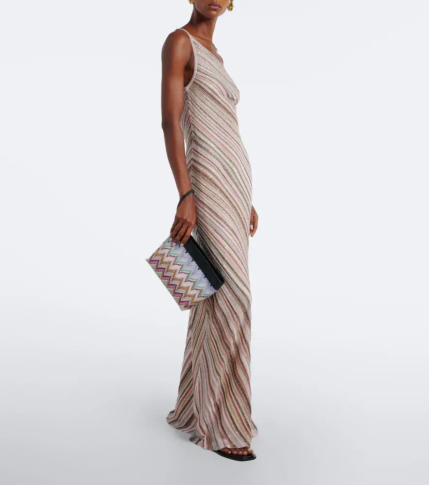 Missoni Zigzag leather-trimmed lamé pouch | Thumbnail 5 Missoni Zigzag leather-trimmed lamé pouch | Thumbnail 5