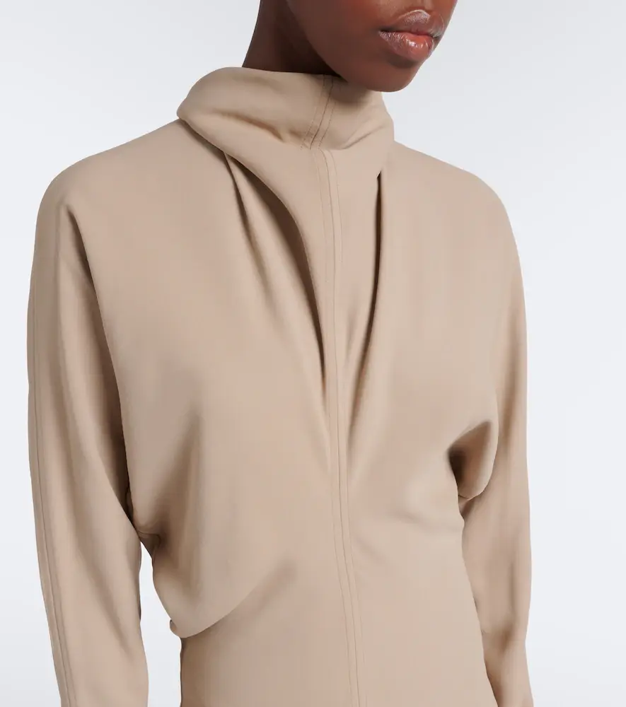 TOTEME Draped tie-neck cady midi dress | Thumbnail 3 TOTEME Draped tie-neck cady midi dress | Thumbnail 3