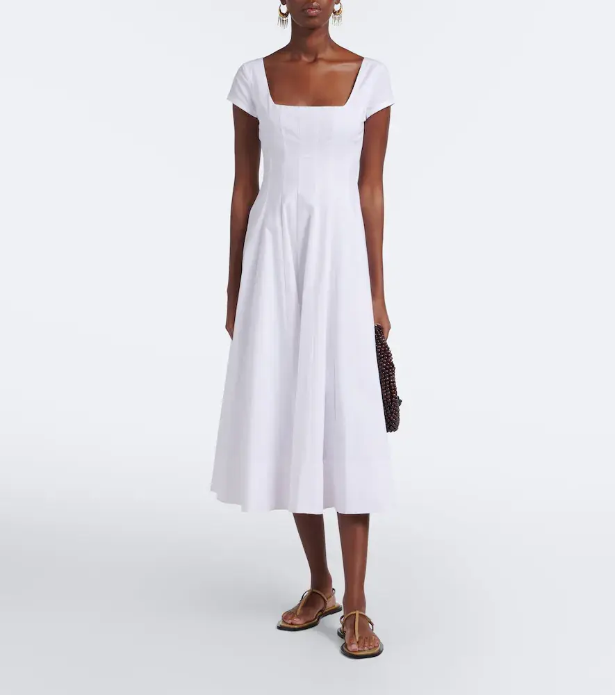 Staud Wells cotton poplin midi dress | Thumbnail 5 Staud Wells cotton poplin midi dress | Thumbnail 5