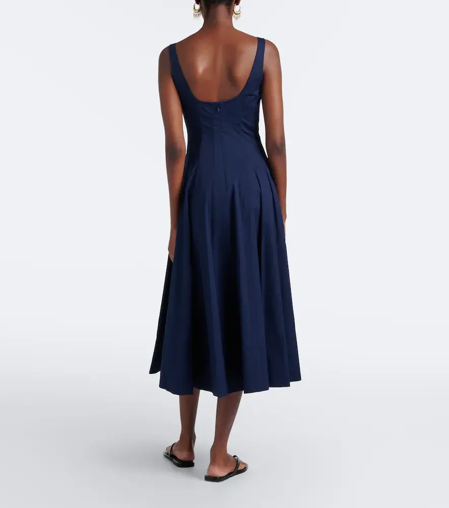 Staud Wells cotton poplin midi dress | Thumbnail 4 Staud Wells cotton poplin midi dress | Thumbnail 4