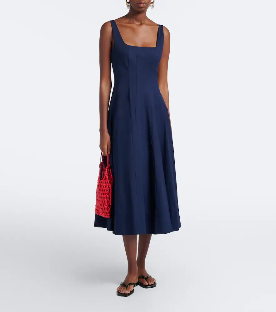 Staud Wells cotton poplin midi dress | Thumbnail 5 Staud Wells cotton poplin midi dress | Thumbnail 5