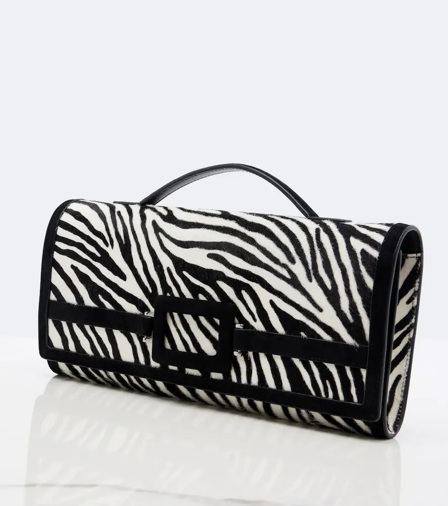 Roger Vivier Belle Vivier zebra-print calf hair clutch | Thumbnail 4 Roger Vivier Belle Vivier zebra-print calf hair clutch | Thumbnail 4