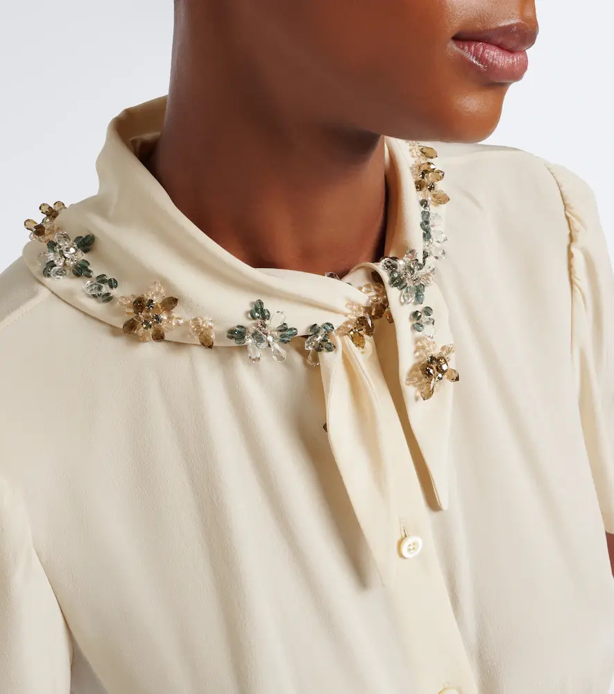 Prada Embellished silk crêpe midi dress | Thumbnail 2 Prada Embellished silk crêpe midi dress | Thumbnail 2