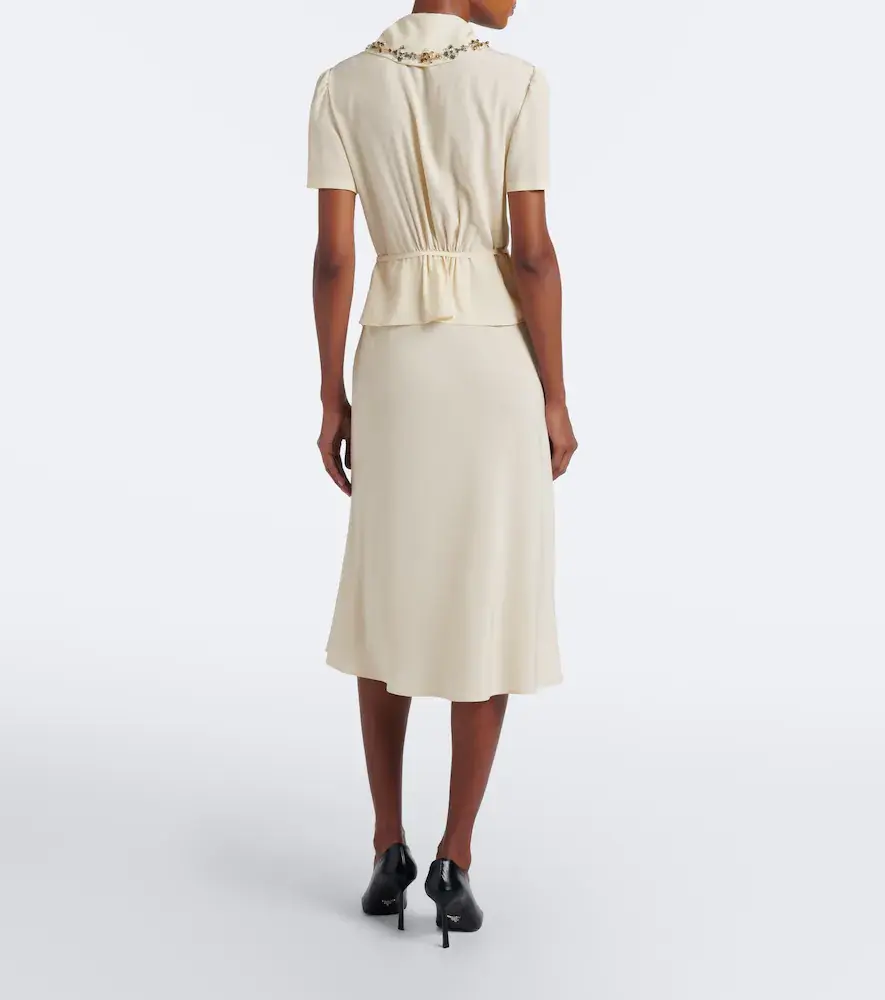 Prada Embellished silk crêpe midi dress | Thumbnail 3 Prada Embellished silk crêpe midi dress | Thumbnail 3