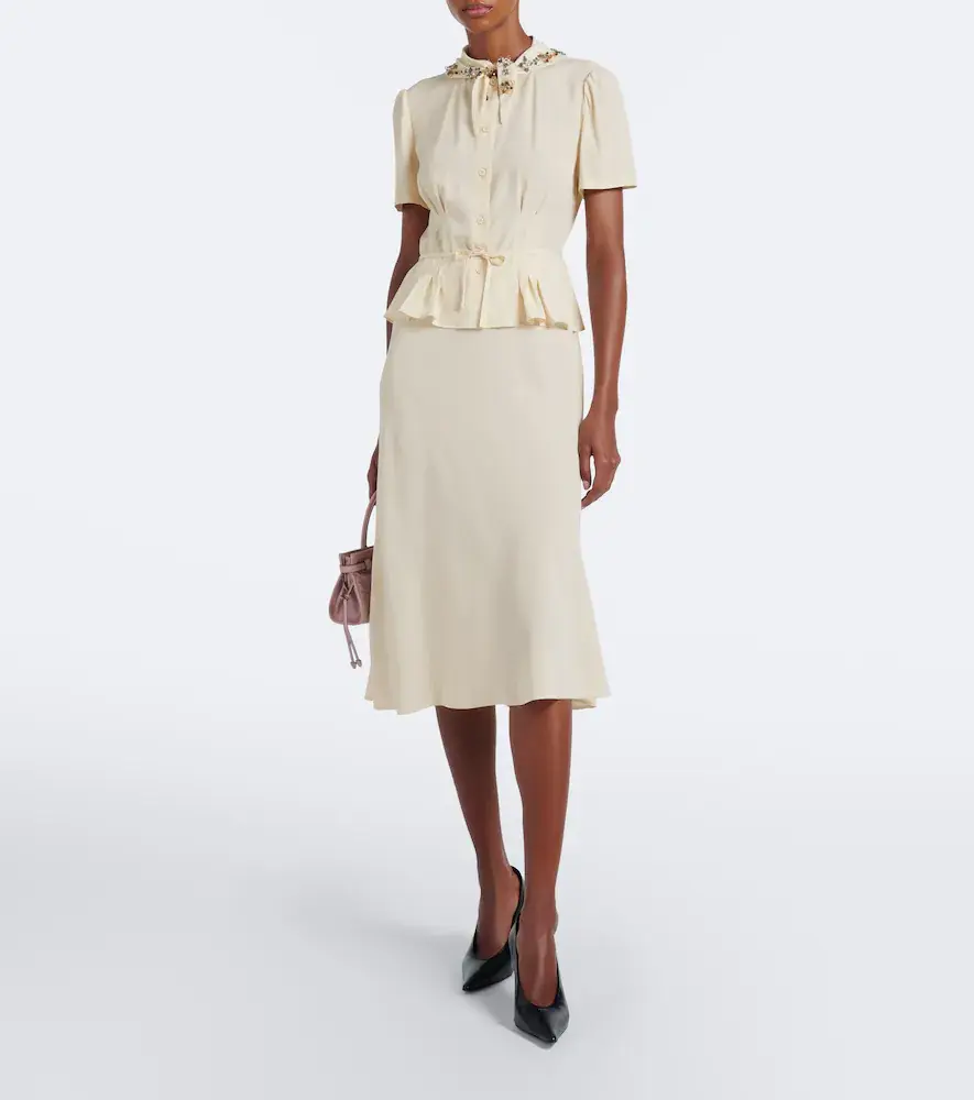 Prada Embellished silk crêpe midi dress | Thumbnail 5 Prada Embellished silk crêpe midi dress | Thumbnail 5