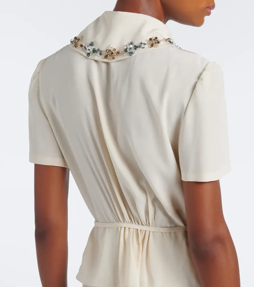 Prada Embellished silk crêpe midi dress | Thumbnail 6 Prada Embellished silk crêpe midi dress | Thumbnail 6