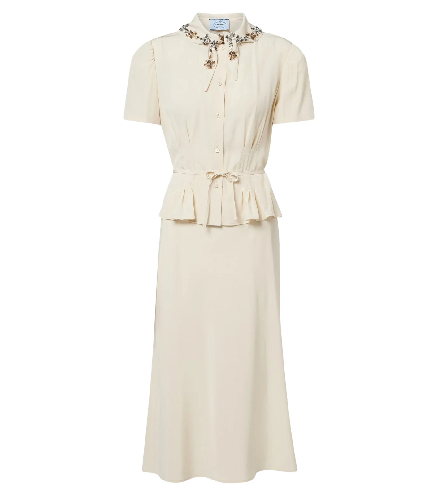 Embellished silk crêpe midi dress