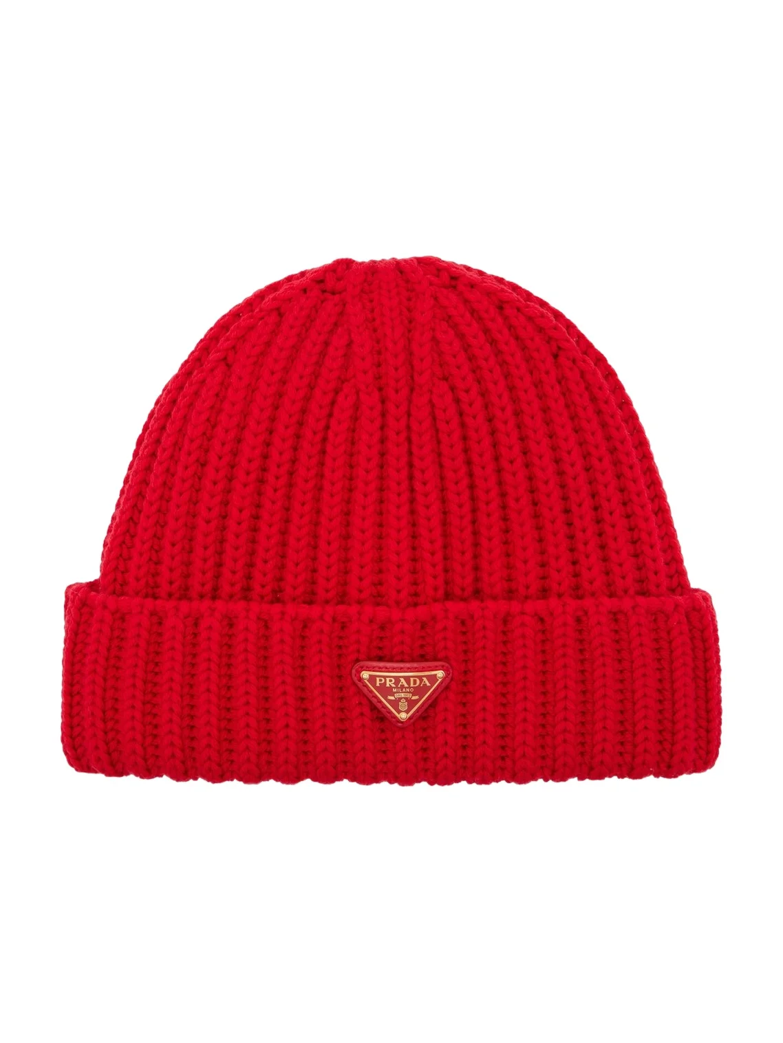 Prada Ribbed-knit virgin wool beanie
