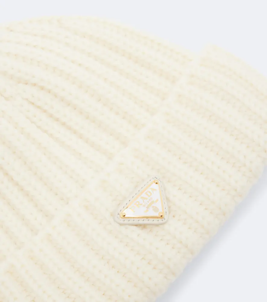 Prada Ribbed-knit virgin wool beanie | Thumbnail 3 Prada Ribbed-knit virgin wool beanie | Thumbnail 3