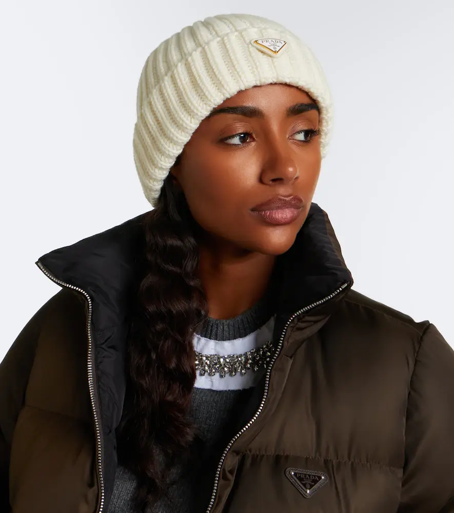 Prada Ribbed-knit virgin wool beanie | Thumbnail 4 Prada Ribbed-knit virgin wool beanie | Thumbnail 4