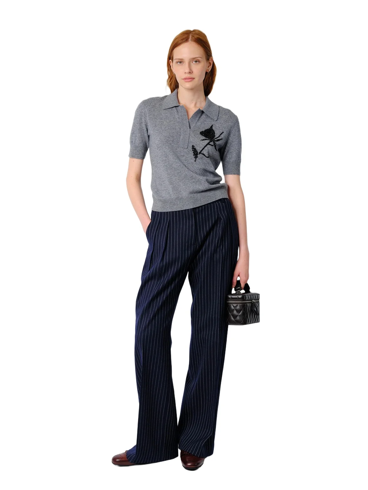 The Ailey polo in grey cashmere wool