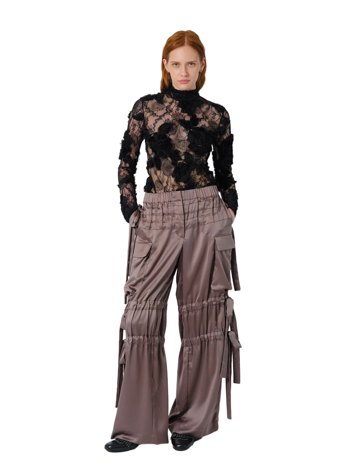 The Odin trousers in steel satin The Odin trousers in steel satin