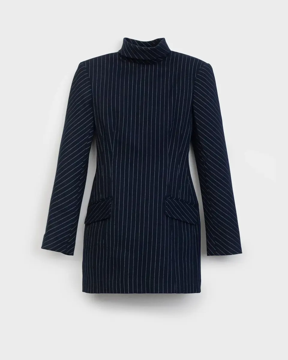 Aknvas The Toni dress in navy pinstripe | Thumbnail 2 Aknvas The Toni dress in navy pinstripe | Thumbnail 2