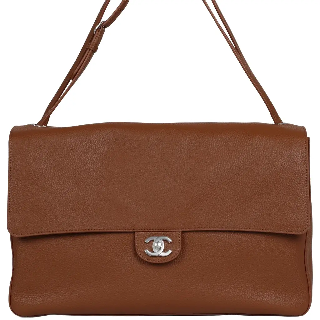 Chanel Chanel Maxi "Souplissimo" Large Flap Bag Camel Grained Calfskin Silver Hardware | Image 1 Chanel Chanel Maxi "Souplissimo" Large Flap Bag Camel Grained Calfskin Silver Hardware | Image 1