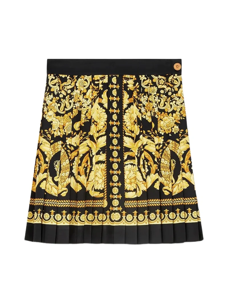 Printed Silk Twill Pleated Mini Skirt Printed Silk Twill Pleated Mini Skirt