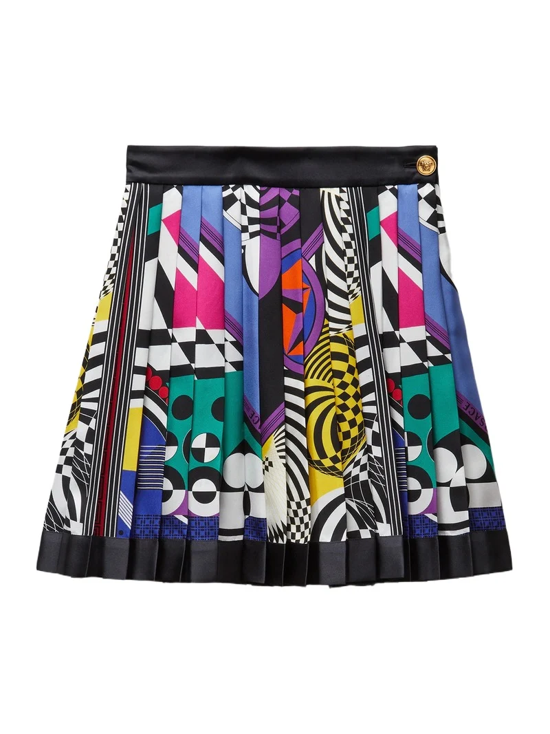 Printed Silk Twill Pleated Mini Skirt Printed Silk Twill Pleated Mini Skirt