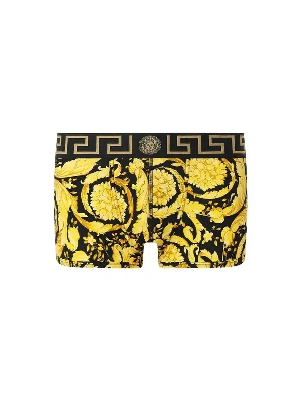 Versace Printed Jacquard Cotton-Jersey Trunks