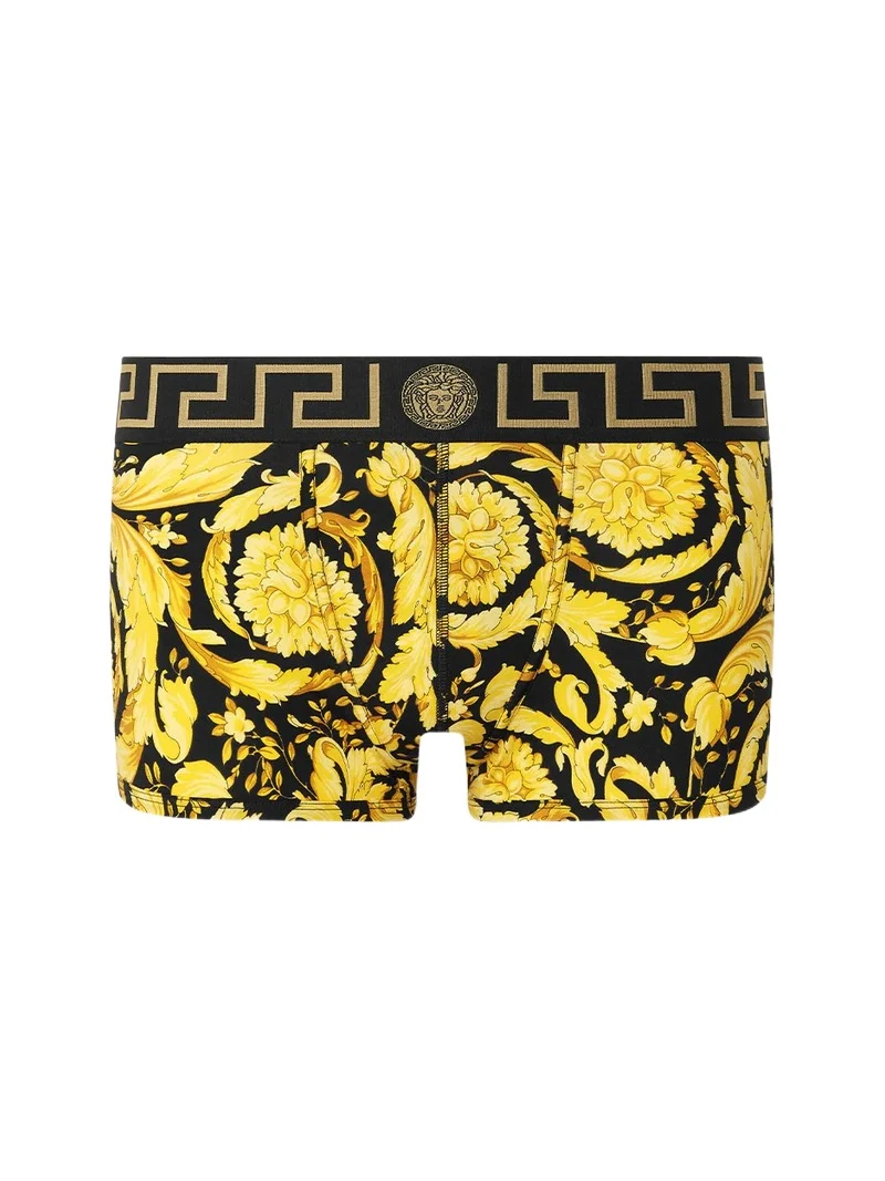 Printed Jacquard Cotton-Jersey Trunks