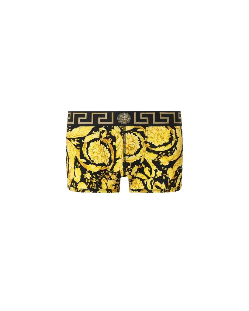 Versace Printed Jacquard Cotton-Jersey Trunks | Image 1 Versace Printed Jacquard Cotton-Jersey Trunks | Image 1