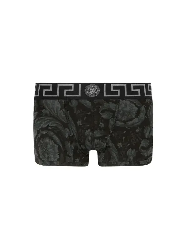 Versace Printed Jacquard Cotton-Jersey Trunks