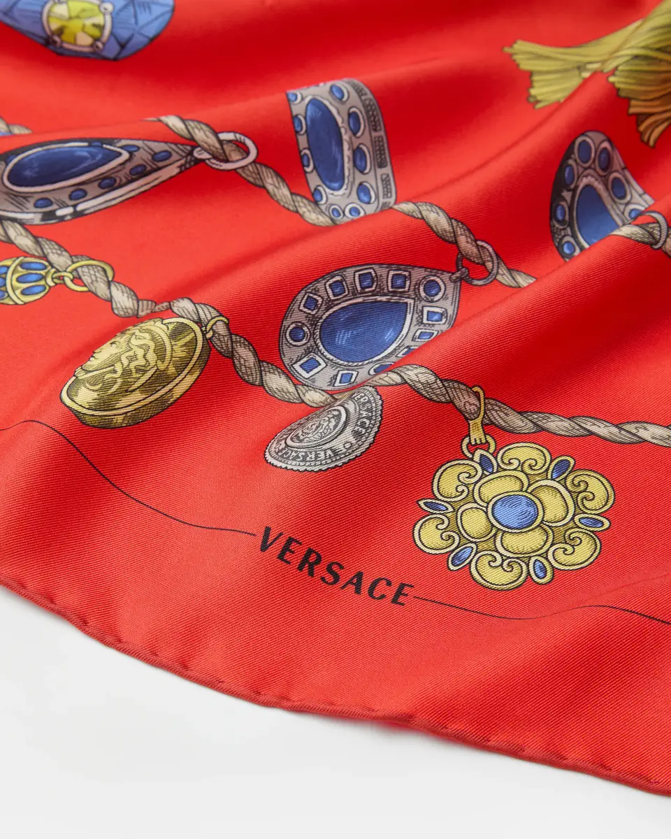 Versace Printed Silk Twill Scarf 90 cm | Thumbnail 2 Versace Printed Silk Twill Scarf 90 cm | Thumbnail 2