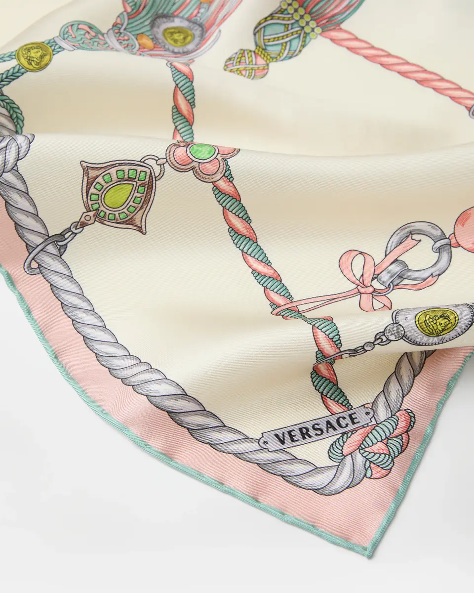 Versace Printed Silk Twill Scarf 90 cm | Thumbnail 2 Versace Printed Silk Twill Scarf 90 cm | Thumbnail 2