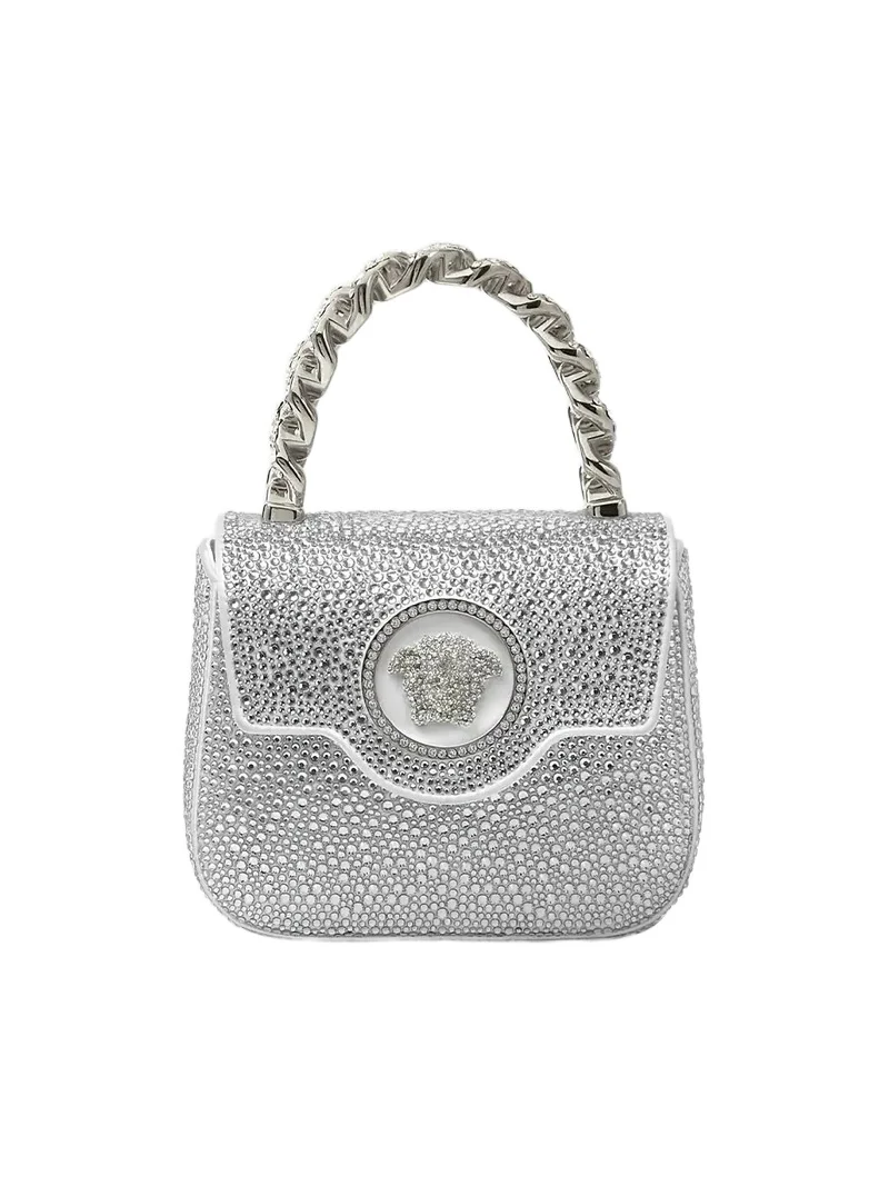 La Medusa Embellished Satin Mini Bag