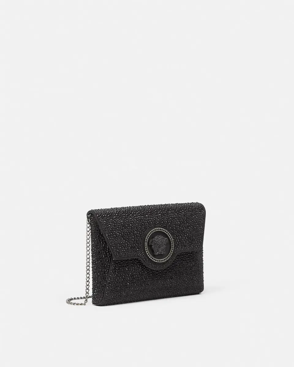 Versace La Medusa Embellished Satin Clutch | Thumbnail 2 Versace La Medusa Embellished Satin Clutch | Thumbnail 2
