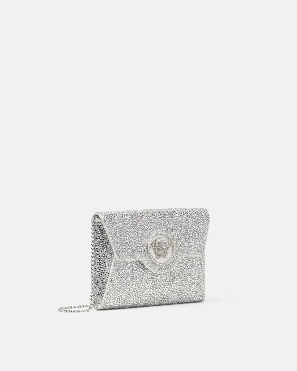 Versace La Medusa Embellished Satin Clutch | Thumbnail 2 Versace La Medusa Embellished Satin Clutch | Thumbnail 2