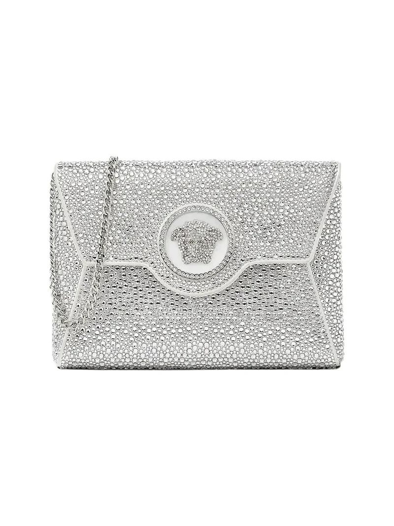 La Medusa Embellished Satin Clutch La Medusa Embellished Satin Clutch