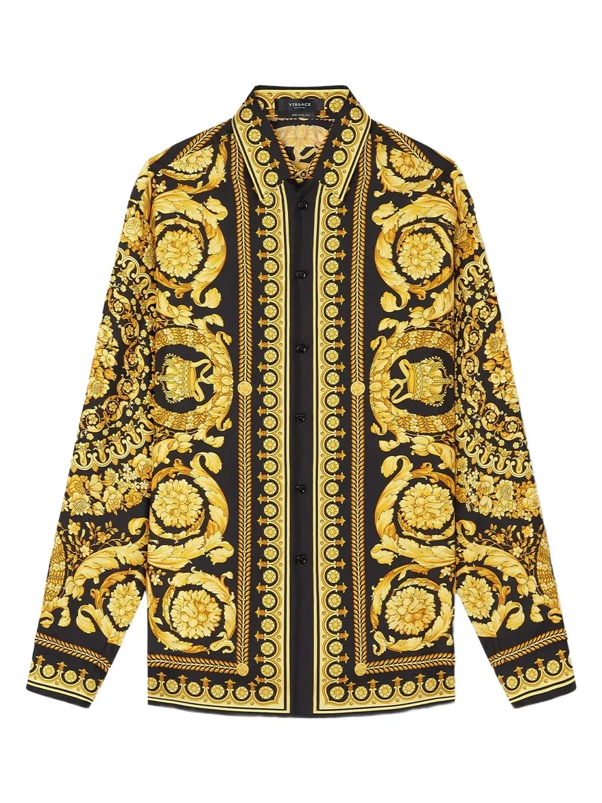 Versace Printed Silk Twill Shirt